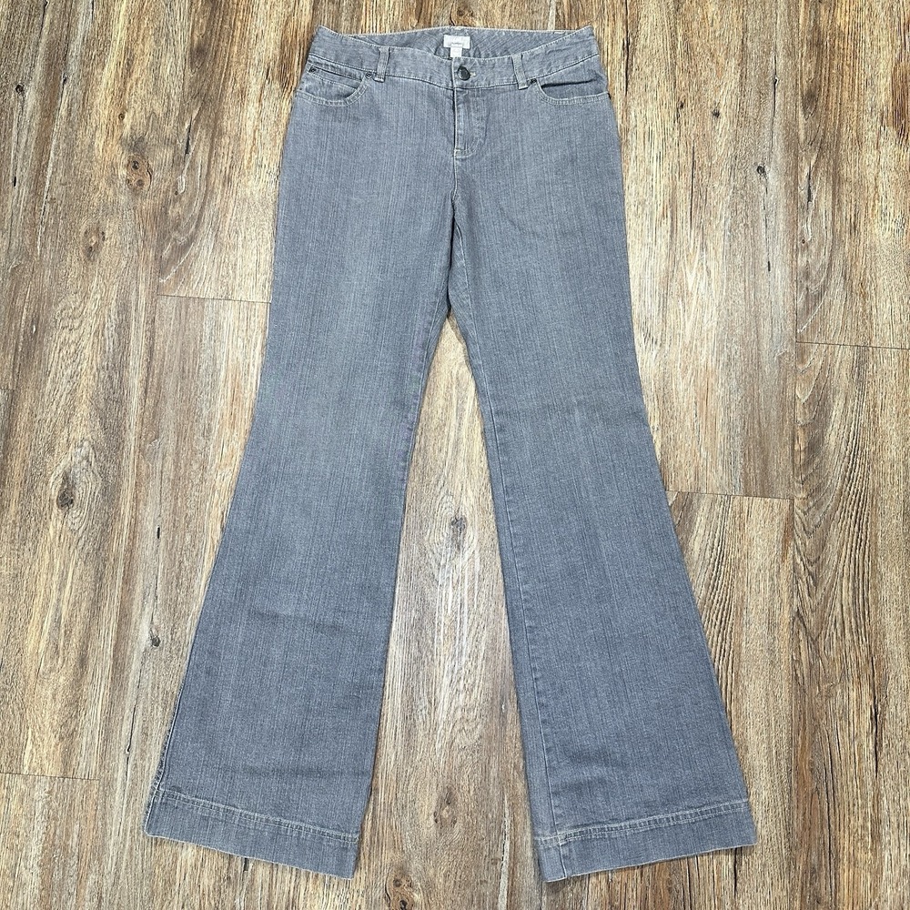 J. Jill Flare Leg Jeans Womens 8 Tall Charcoal Gray Stretch Denim 36 Inseam